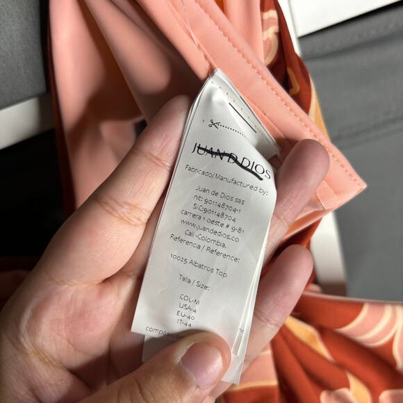 Juan de Dios Albatross Bow Bikini Top Orange Size 4 - Picture 7 of 7